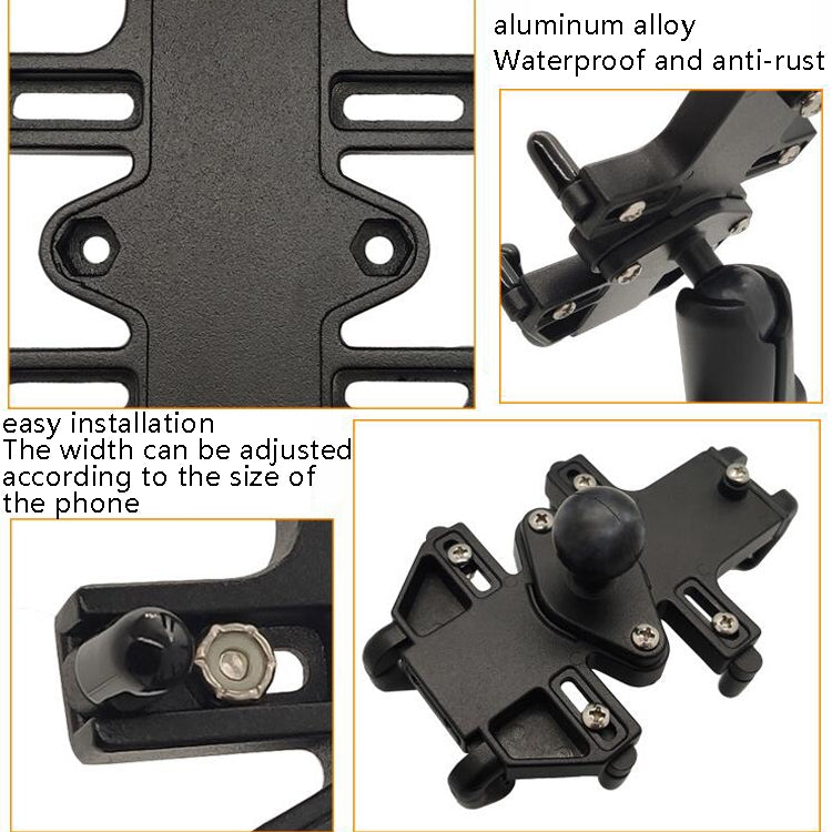 N-STAR NJN001 Motorcycle Bicycle Compatible Mobile Phone Bracket Aluminum Accessories Riding Equipment(With Hollow M8 Ball) - Holders by N-STAR | Online Shopping UK | buy2fix