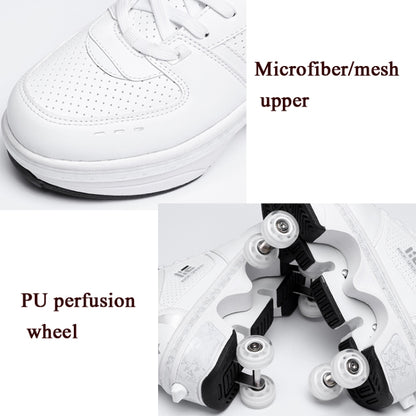 Two-Purpose Skating Shoes Deformation Shoes Double Row Rune Roller Skates Shoes, Size: 39(Low-top Without Light (White)) - Outdoor & Sports by buy2fix | Online Shopping UK | buy2fix