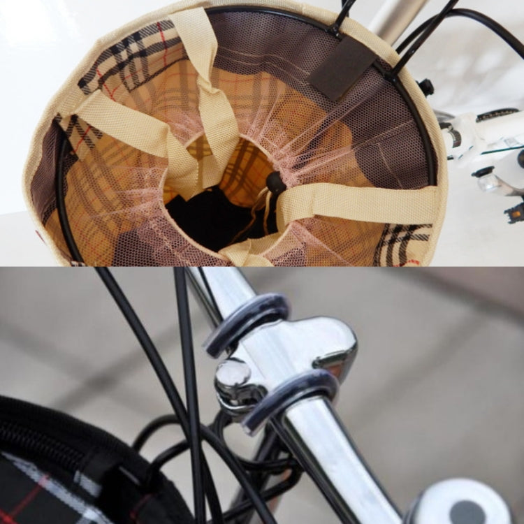 5 PCS Bicycle Basket Cloth Hanging Basket Folding Bicycle Basket(Beige Square) - Bicycle Bags by buy2fix | Online Shopping UK | buy2fix