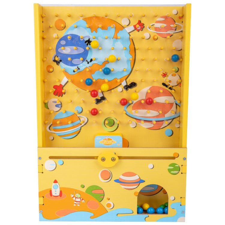 Wooden Assembling Ball Machine Exercise Hand-Eye-Brain Coordination Parent-Child Interactive Game Toy(Yellow) - Table Games by buy2fix | Online Shopping UK | buy2fix
