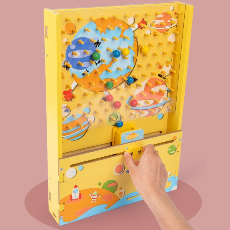 Wooden Assembling Ball Machine Exercise Hand-Eye-Brain Coordination Parent-Child Interactive Game Toy(Yellow) - Table Games by buy2fix | Online Shopping UK | buy2fix