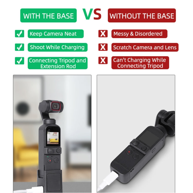 Sunnylife OP2-DZ9434 Desktop Charging Base Bracket With Type-C Charging Port 1/4 Inch Adapter For DJI Osmo Pocket 2(Black) - DJI & GoPro Accessories by Sunnylife | Online Shopping UK | buy2fix