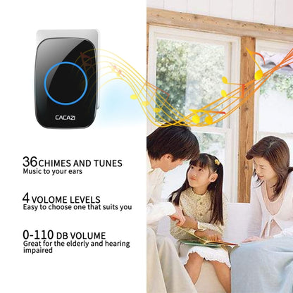 CACAZI H10 1 For 1 Wireless Smart Doorbell without Battery, Plug:EU Plug(White) - Security by CACAZI | Online Shopping UK | buy2fix