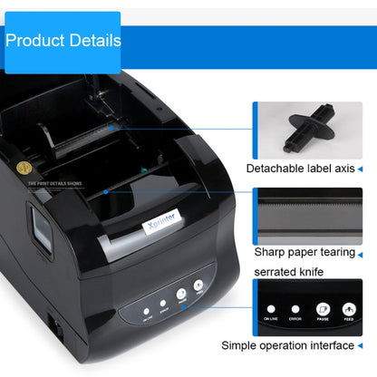Xprinter XP-365B 80mm Thermal Label Printer Clothing Tag Printer, Plug:US Plug(Bluetooth Version) - Consumer Electronics by Xprinter | Online Shopping UK | buy2fix