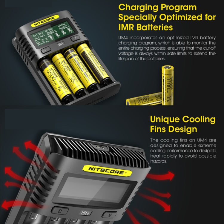 NITECORE Fast Lithium Battery Charger, Model: UMS4 - Charger & Converter by buy2fix | Online Shopping UK | buy2fix