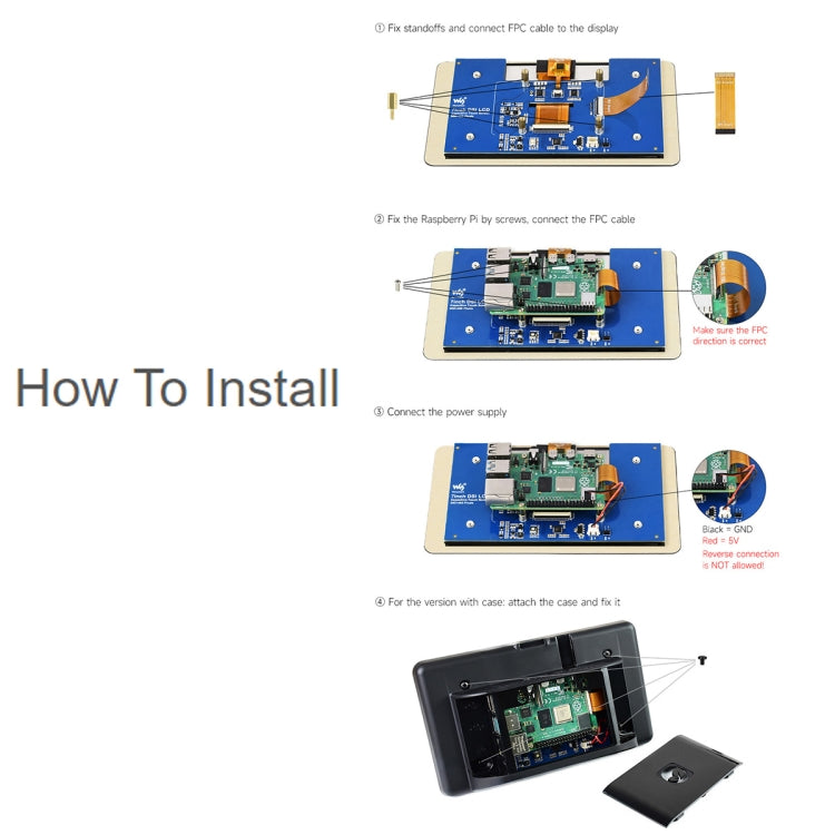 Waveshare 7 inch 800×480 IPS Capacitive Touch Display, DSI Interface, 5-Point Touch without Case - LCD & LED Display Module by Waveshare | Online Shopping UK | buy2fix