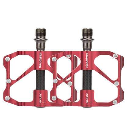 PD-R87C  1 Pair PROMEND Bicycle Road Bike Mountain Bike 3 Palin Carbon Fiber Bearing Pedal(Red) - Outdoor & Sports by PROMEND | Online Shopping UK | buy2fix