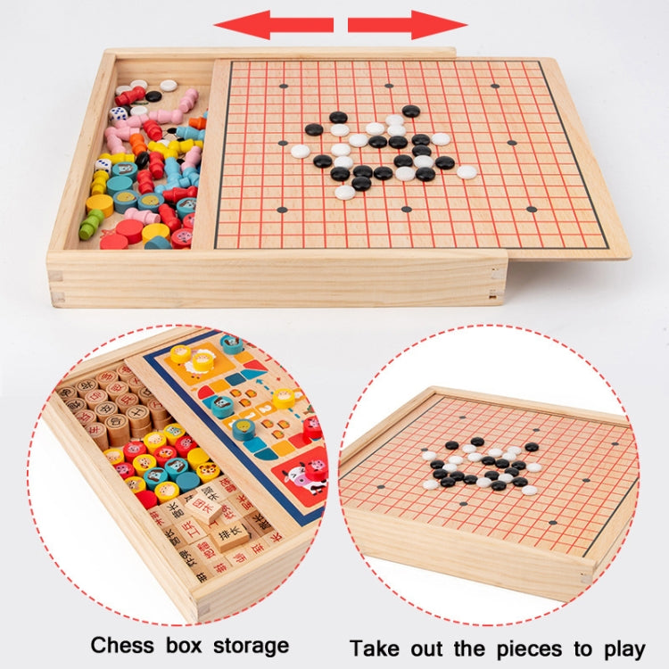 Children Wooden Multifunctional Parent-Child Interactive Puzzle Board Toy, Set Specification: 2 In 1 Hocker + Flying Chess - Table Games by buy2fix | Online Shopping UK | buy2fix