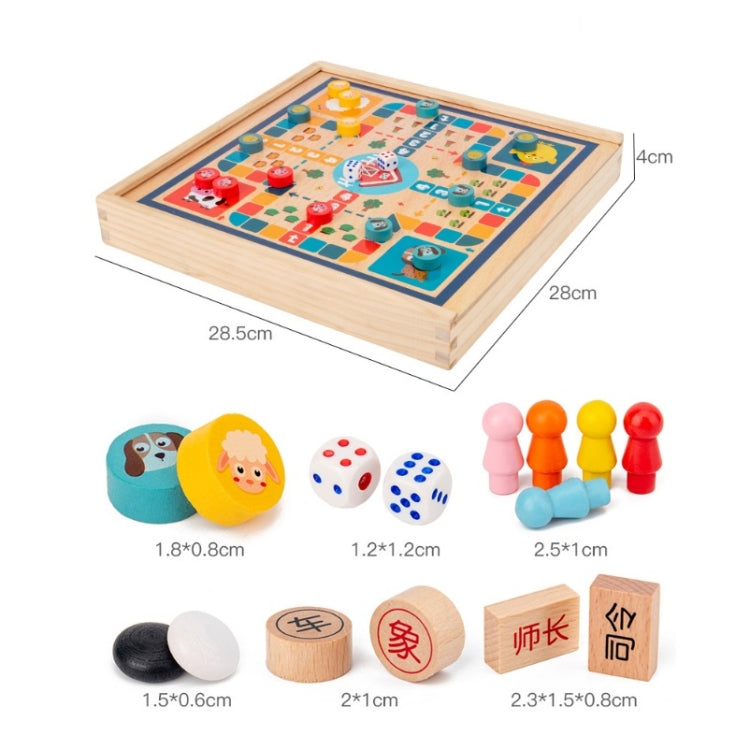 Children Wooden Multifunctional Parent-Child Interactive Puzzle Board Toy, Set Specification: 2 In 1 Hockey + Five Sorrows - Table Games by buy2fix | Online Shopping UK | buy2fix