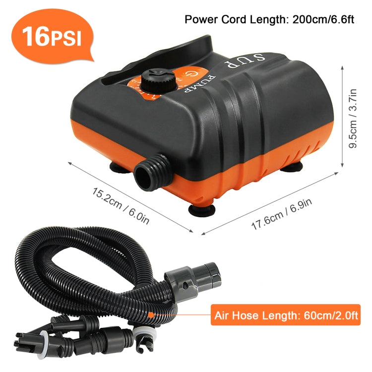 HT-785 SUP Paddle Board 16PSI High Pressure Car Inflatable Pump 12V Electric Air Pump With 6 Connectors - In Car by buy2fix | Online Shopping UK | buy2fix