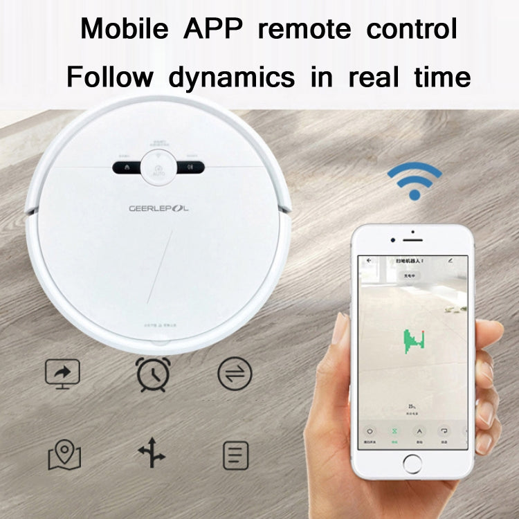 GEERLEPOL Smart Home Automatic Refilling Sweeping Robot, High Configuration Support Mobile Phone APP(White) - Robot Vacuum Cleaner by GEERLEPOL | Online Shopping UK | buy2fix