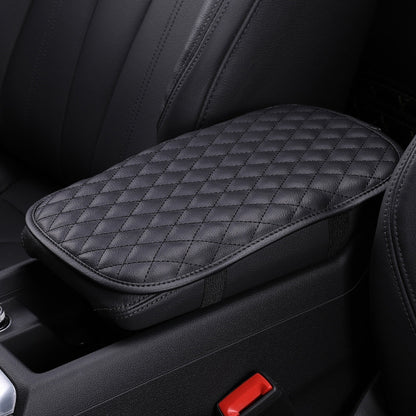 3 PCS Leather Car Universal Central Armrests Pad Anti-Slip Armrest Box Mat(Black) - In Car by buy2fix | Online Shopping UK | buy2fix