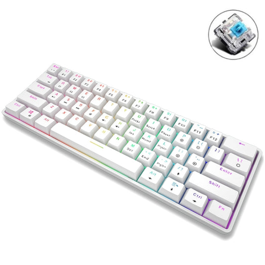 LEAVEN K28 61 Keys Gaming Office Computer RGB Wireless Bluetooth + Wired Dual Mode Mechanical Keyboard, Cabel Length:1.5m, Colour: Green Axis (White) - Wireless Keyboard by LEAVEN | Online Shopping UK | buy2fix