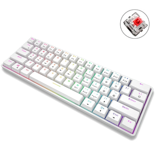LEAVEN K28 61 Keys Gaming Office Computer RGB Wireless Bluetooth + Wired Dual Mode Mechanical Keyboard, Cabel Length:1.5m, Colour: Red Axis (White) - Wireless Keyboard by LEAVEN | Online Shopping UK | buy2fix