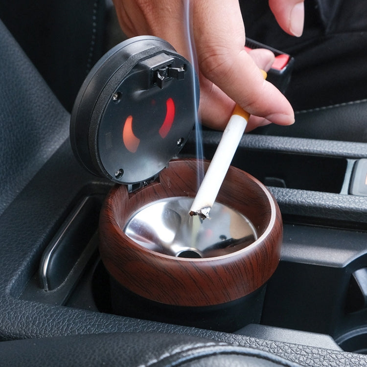 N17D Car Ashtray Arc Spot Tobacco With Lamp and Cover Car Ashtray(Carbon Fiber) - In Car by buy2fix | Online Shopping UK | buy2fix