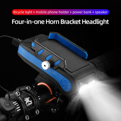 BG-2021 Bicycle Front Light 4 In 1 Mobile Phone Holder Horn Light Mountain Bike Front Light, Colour: 4000 MAH Red - Headlights by buy2fix | Online Shopping UK | buy2fix