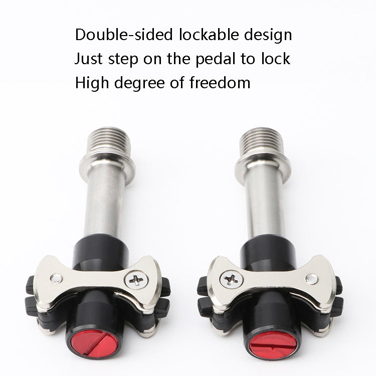 MEROCA Road Lock Shoes Card Three Pardin Bicycle Lollipops Self-Locking Pedal With Lock, Style: Titanium Alloy Axis (Red) - Pedals by MEROCA | Online Shopping UK | buy2fix