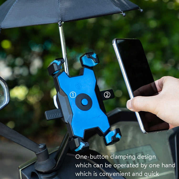 CYCLINGBOX Bicycle Mobile Phone Bracket With Parasol Rider Mobile Phone Frame, Style: Handlebar Installation (Black) - Outdoor & Sports by CYCLINGBOX | Online Shopping UK | buy2fix