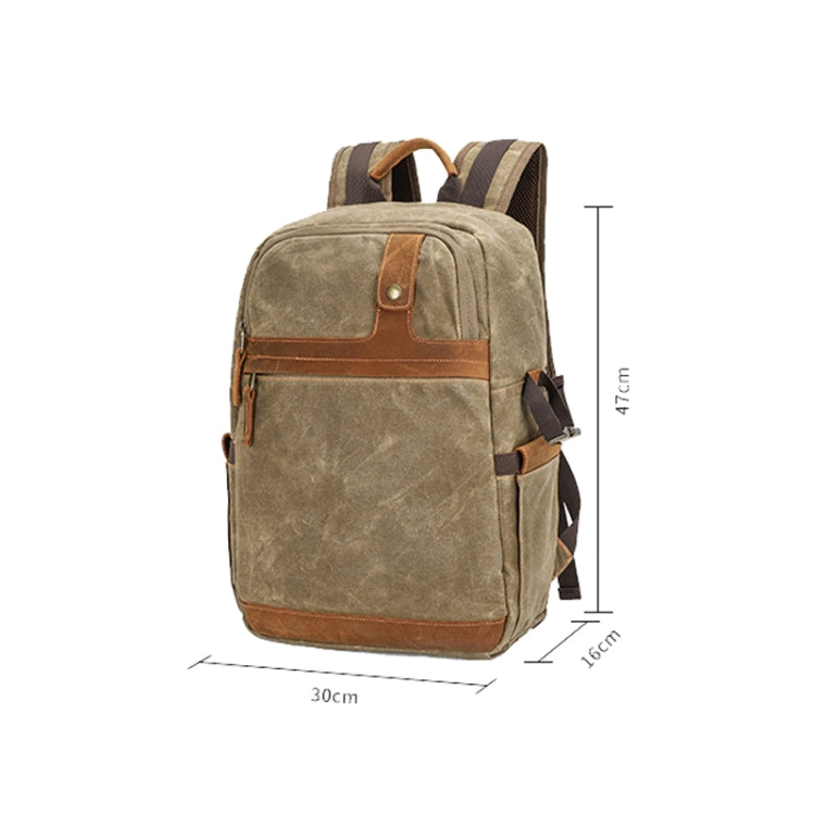 D1383 Outdoor SLR Digital Camera Backpack Waterproof Batik Canvas Camera Bag(Gray) - Camera Accessories by buy2fix | Online Shopping UK | buy2fix
