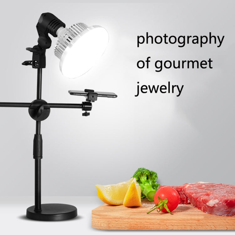 Mobile Phone Live Support Shooting Gourmet Beautification Fill Light Indoor Jewelry Photography Light, Style: 225W Mushroom Lamp + Stand + Overhead Stand - Consumer Electronics by buy2fix | Online Shopping UK | buy2fix