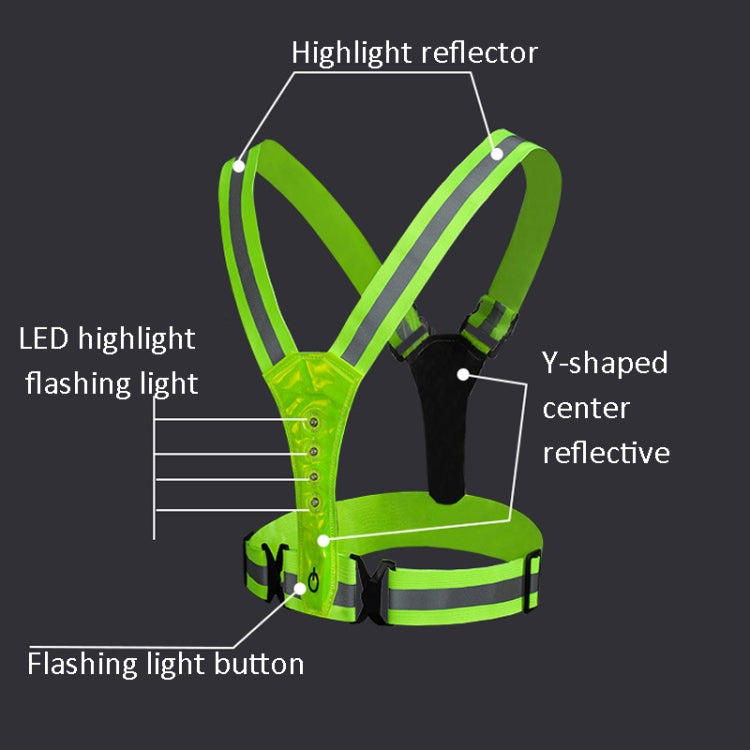 LED Reflective Vest High Stretch Outdoor Reflective Vest Traffic Safety Reflective Clothing(Orange) - In Car by buy2fix | Online Shopping UK | buy2fix