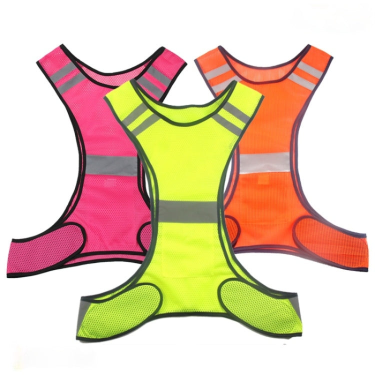 Sports Reflective Vest Night Running Outdoor Reflective Clothing Traffic Safety Reflective Vest,Style: Without Led(Orange Red) - In Car by buy2fix | Online Shopping UK | buy2fix