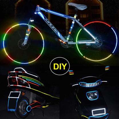 5 Rolls Bicycle Mountain Bike Motorcycle Sticker Car Contour Reflective Sticker Night Riding Reflective Sticker, Size: 2 x 800cm(White) - Decorative Accessories by buy2fix | Online Shopping UK | buy2fix