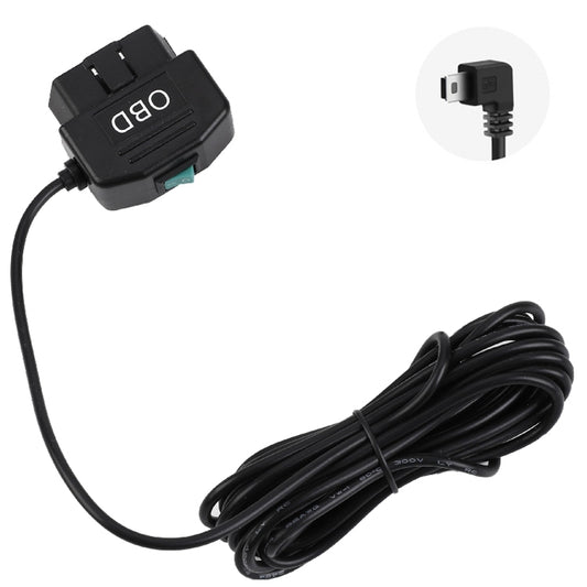 H507 Driving Recorder OBD Step-down Line Car ACC Three-Core Power Cord 12/24V To 5V 3A Low Pressure Protection Line, Specification: Mini Left Elbow - In Car by buy2fix | Online Shopping UK | buy2fix
