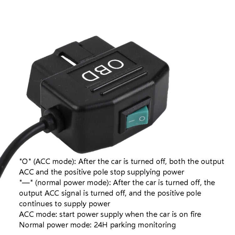 H507 Driving Recorder OBD Step-down Line Car ACC Three-Core Power Cord 12/24V To 5V 3A Low Pressure Protection Line, Specification: Micro Left Elbow - In Car by buy2fix | Online Shopping UK | buy2fix