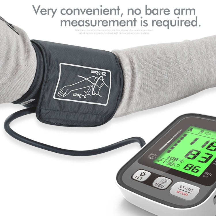 JZ-256A Tri-Color Backlight Automatic Upper Arm Sphygmomanometer Home Electronic Sphygmomanometer, Specification: 22-42cm(Voice Broadcast) - Sphygmomanometer by buy2fix | Online Shopping UK | buy2fix