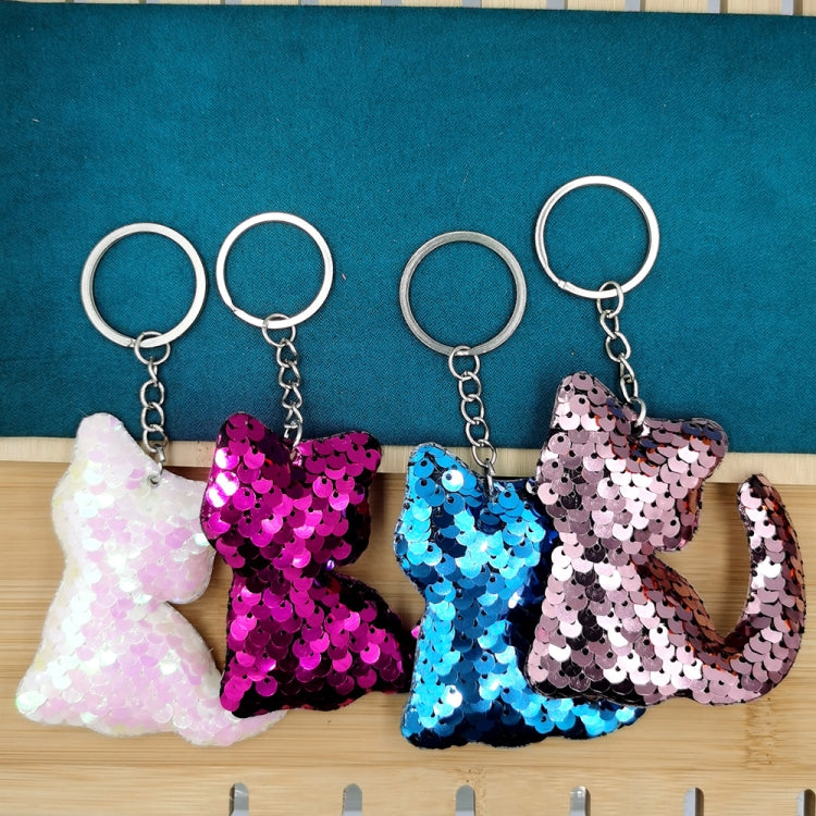 10 PCS PET Sequins Reflective Cat Keychain Bag Car Pendant, Colour: Rose Red 11 - In Car by buy2fix | Online Shopping UK | buy2fix