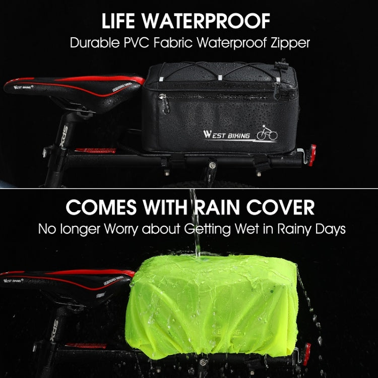 WEST BIKING Electric Bike Back Seat Driving Bag Mountain Bike Riding Waterproof Storage Bag(Black) - Bicycle Bags by WEST BIKING | Online Shopping UK | buy2fix