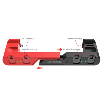 DOBE TNS-0122 4 In 1 Gamepad Charging Dock For Switch OLED(Red Black) - Toys & Hobbies by DOBE | Online Shopping UK | buy2fix