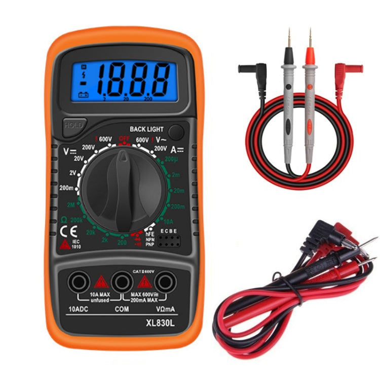 ANENG XL830L Multi-Function Digital Display High-Precision Digital Multimeter, Specification: Standard+10A Extra Tip Pen(Orange) - Consumer Electronics by ANENG | Online Shopping UK | buy2fix