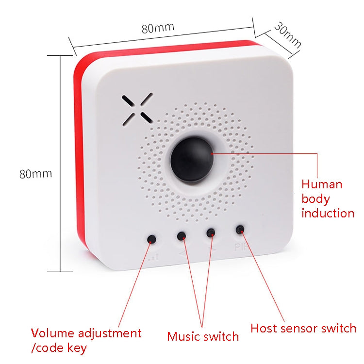 Wireless Human Body Sensing Doorbell Help Call Alarm + Wireless Button Kit - Security by buy2fix | Online Shopping UK | buy2fix