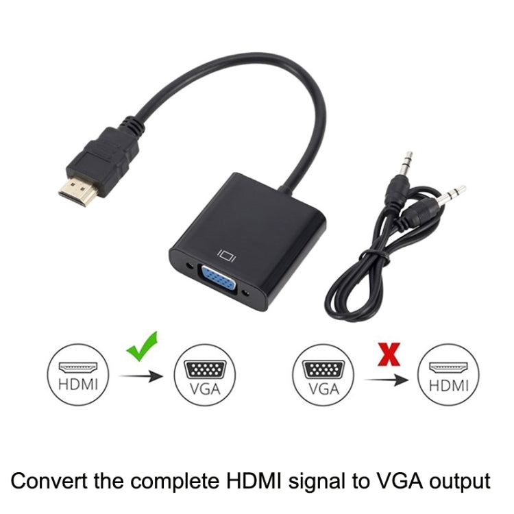 ZHQ008 HD HDMI To VGA Converter with Audio(Black) - Converter by buy2fix | Online Shopping UK | buy2fix