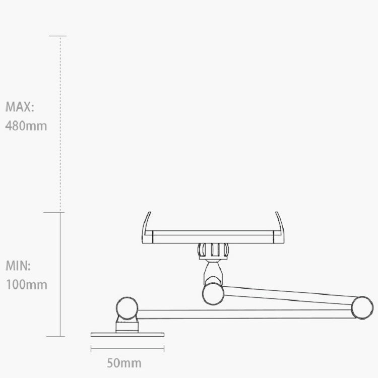 WS-2 Wall-Mounted Folding Telescopic Holder For Mobile Phone And Tablet(White) - Lazy Bracket by buy2fix | Online Shopping UK | buy2fix