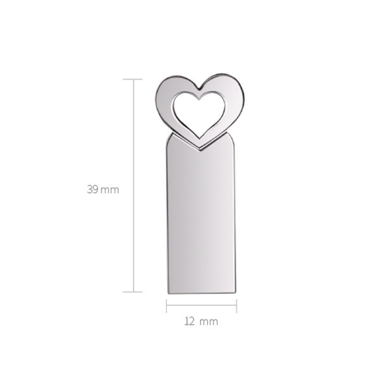 Zshqu2 Heart-Shaped USB 2.0 High Speed Metal USB Flash Drives, Capacity: 32GB(White) - USB Flash Drives by buy2fix | Online Shopping UK | buy2fix