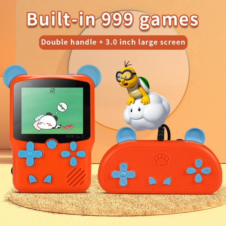 I50 999 in 1 Children Cat Ears Handheld Game Console, Style: Singles (Orange) - Pocket Console by buy2fix | Online Shopping UK | buy2fix