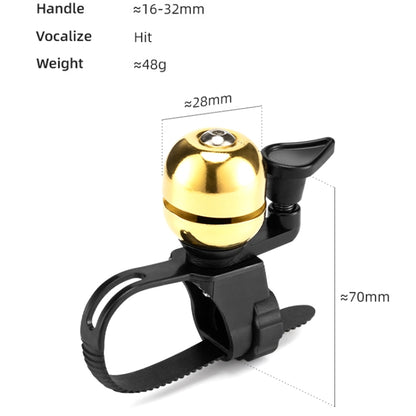 3 PCS BG-201501 Bicycle Retro Mini Ball Bell(Black) - Bicycle Bells by buy2fix | Online Shopping UK | buy2fix