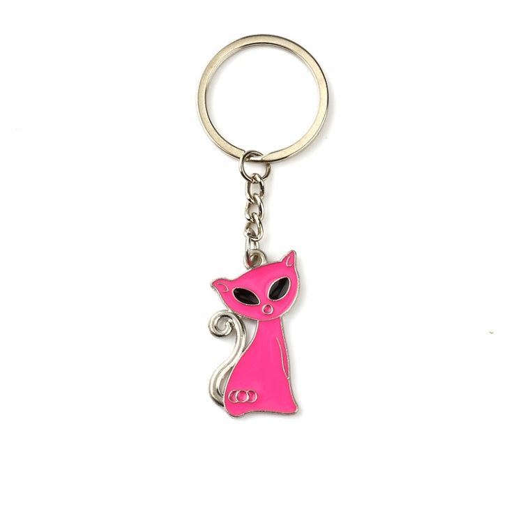 10 PCS Metal Paint Key Ring Car Pendant(Pink) - In Car by buy2fix | Online Shopping UK | buy2fix