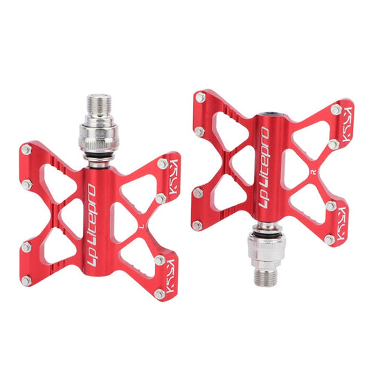 LP LitePro K5 Folding Bkie Aluminum Alloy Bearin Pedals(Red) - Outdoor & Sports by LP LitePro | Online Shopping UK | buy2fix