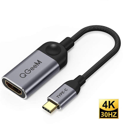 QGeeM QG-UA01 USB TYPE-C To HDMI Adapter(Silver Gray) - Computer & Networking by QGeeM | Online Shopping UK | buy2fix