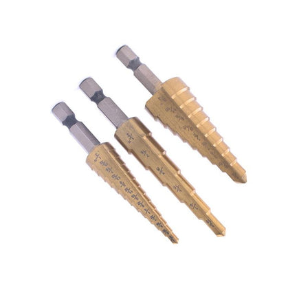 3 In 1 Hexagonal Shank Step Drill High Speed Steel Rear Hole Opening Tool(Plastic Bag Packaging) - Drill & Drill Bits by buy2fix | Online Shopping UK | buy2fix