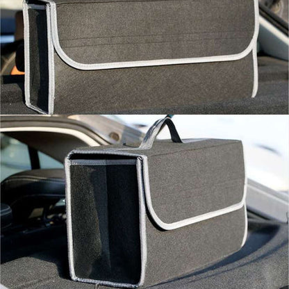 2 PCS Car Trunk Felt Folding Storage Box Car Finishing Box(Deep Gray Large) - In Car by buy2fix | Online Shopping UK | buy2fix