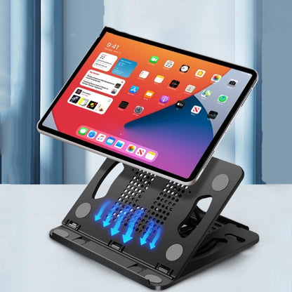 Foldable Laptop Desktop Heightening Cooling Bracket(Black) - Computer & Networking by buy2fix | Online Shopping UK | buy2fix