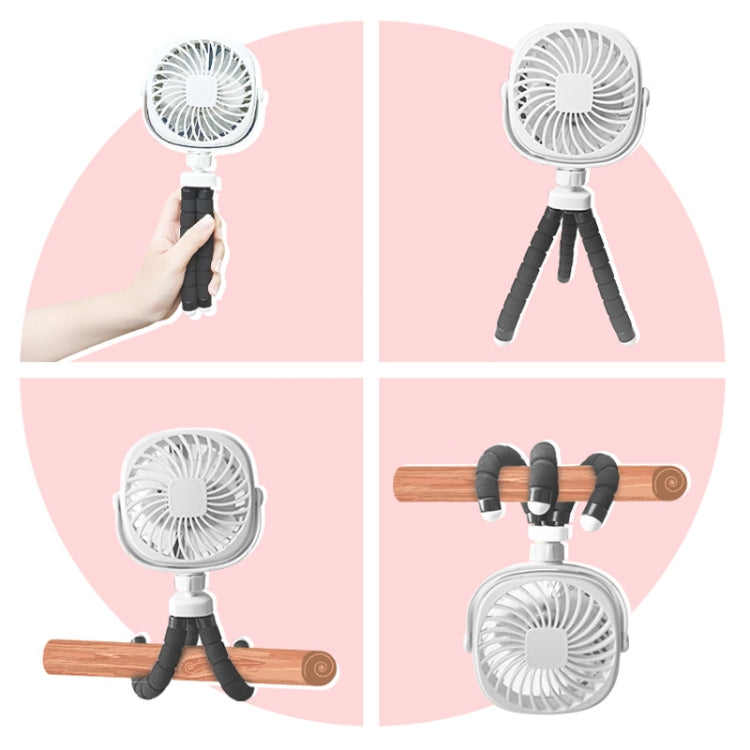 Octopus Stroller Deformation Fan Desktop Portable Handheld USB Small Fan, Colour: 1200mAh Pink - Consumer Electronics by buy2fix | Online Shopping UK | buy2fix