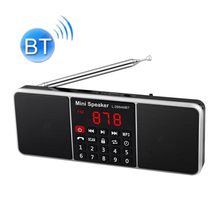 L-288AM  Bluetooth Dual Speaker Radio MP3 Player Support TF Card/U Disk with LED Display(Black) - Radio Player by buy2fix | Online Shopping UK | buy2fix