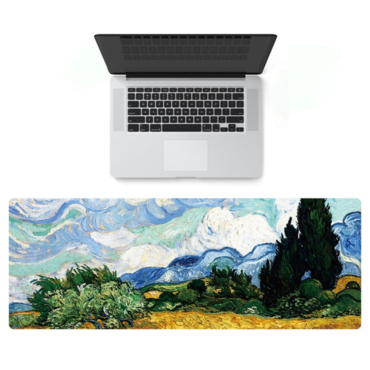 300x800x5mm Locked Am002 Large Oil Painting Desk Rubber Mouse Pad(Apricot Flower) - Mouse Pads by buy2fix | Online Shopping UK | buy2fix