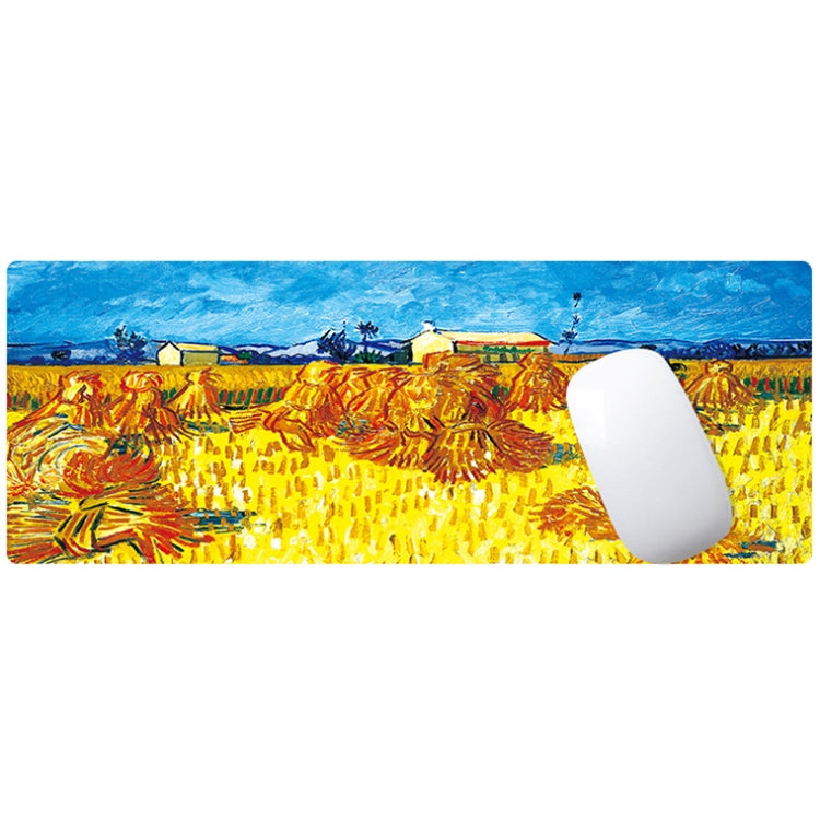 400x900x2mm Locked Am002 Large Oil Painting Desk Rubber Mouse Pad(Seaside Boat) - Mouse Pads by buy2fix | Online Shopping UK | buy2fix